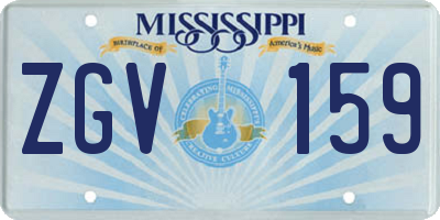 MS license plate ZGV159