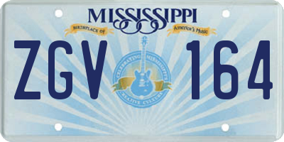 MS license plate ZGV164