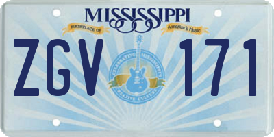 MS license plate ZGV171