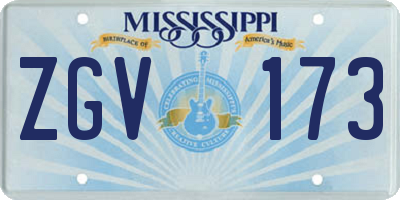 MS license plate ZGV173