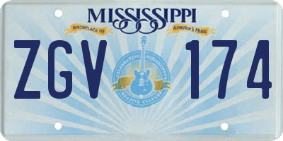 MS license plate ZGV174