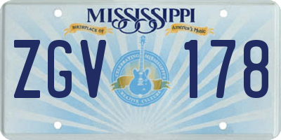 MS license plate ZGV178