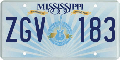 MS license plate ZGV183