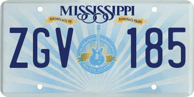 MS license plate ZGV185
