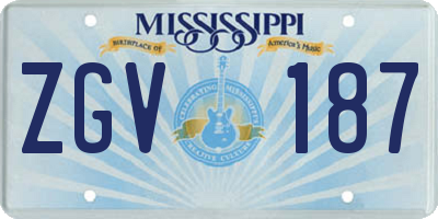 MS license plate ZGV187