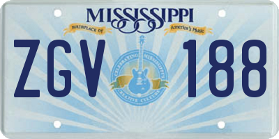 MS license plate ZGV188
