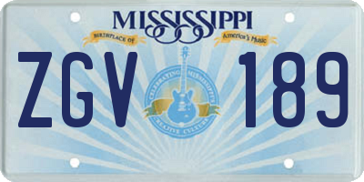MS license plate ZGV189