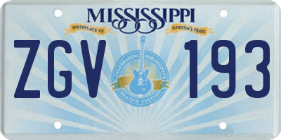 MS license plate ZGV193