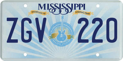 MS license plate ZGV220
