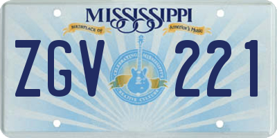 MS license plate ZGV221