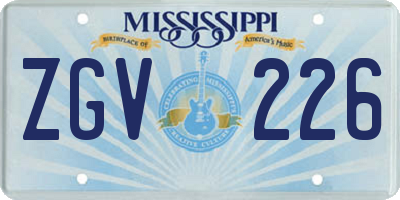 MS license plate ZGV226