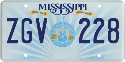 MS license plate ZGV228