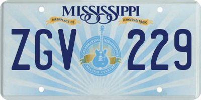MS license plate ZGV229