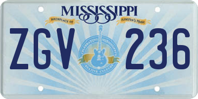 MS license plate ZGV236