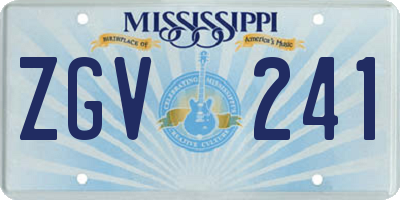 MS license plate ZGV241
