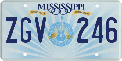 MS license plate ZGV246