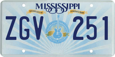 MS license plate ZGV251