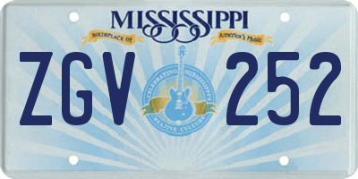MS license plate ZGV252