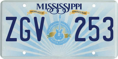 MS license plate ZGV253