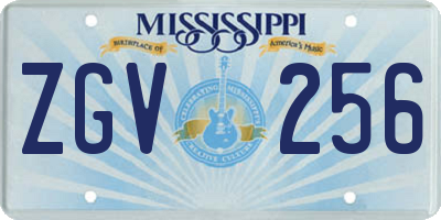 MS license plate ZGV256