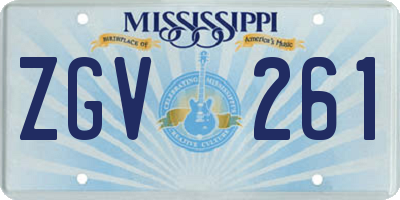 MS license plate ZGV261