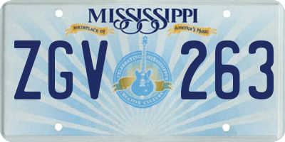 MS license plate ZGV263