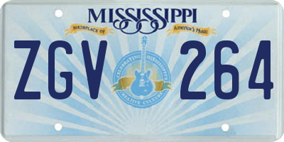 MS license plate ZGV264