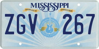 MS license plate ZGV267