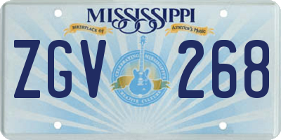 MS license plate ZGV268