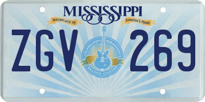 MS license plate ZGV269