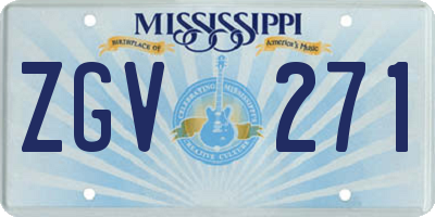 MS license plate ZGV271