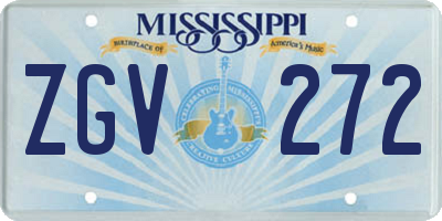 MS license plate ZGV272
