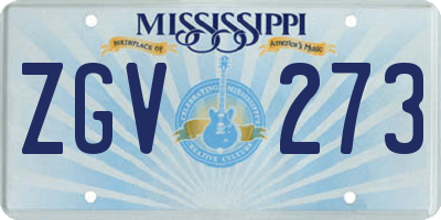 MS license plate ZGV273