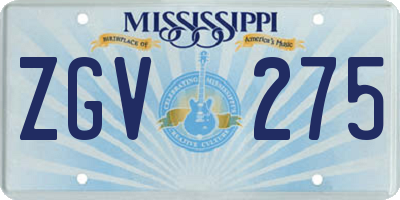 MS license plate ZGV275