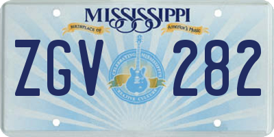 MS license plate ZGV282