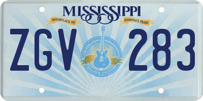 MS license plate ZGV283