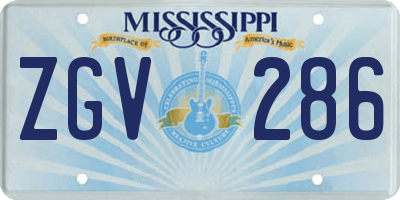 MS license plate ZGV286