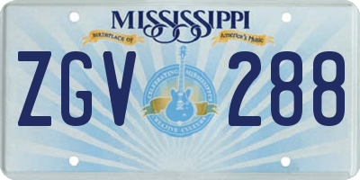 MS license plate ZGV288