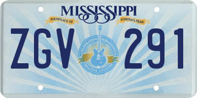 MS license plate ZGV291