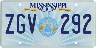 MS license plate ZGV292