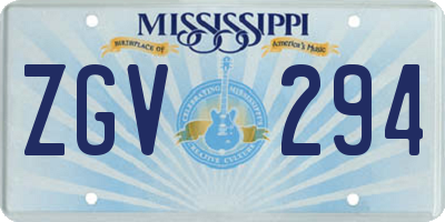 MS license plate ZGV294