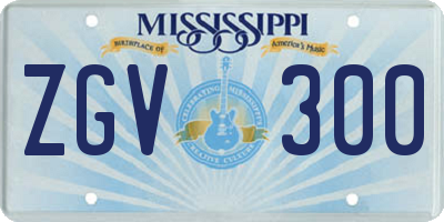 MS license plate ZGV300