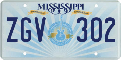 MS license plate ZGV302