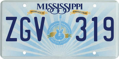 MS license plate ZGV319