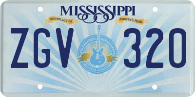 MS license plate ZGV320