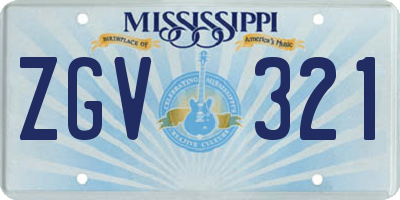 MS license plate ZGV321