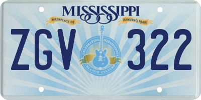 MS license plate ZGV322