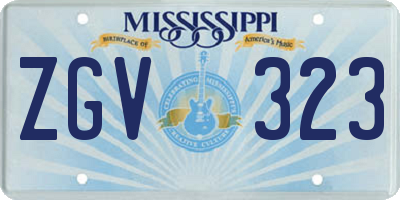 MS license plate ZGV323