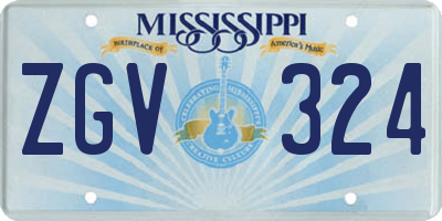 MS license plate ZGV324