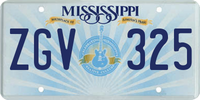 MS license plate ZGV325